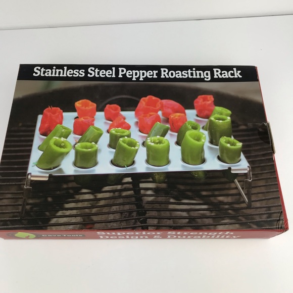 Cave Tools Stainless Steel Pepper Roasting Rack Holds 24 - Picture 5 of 5